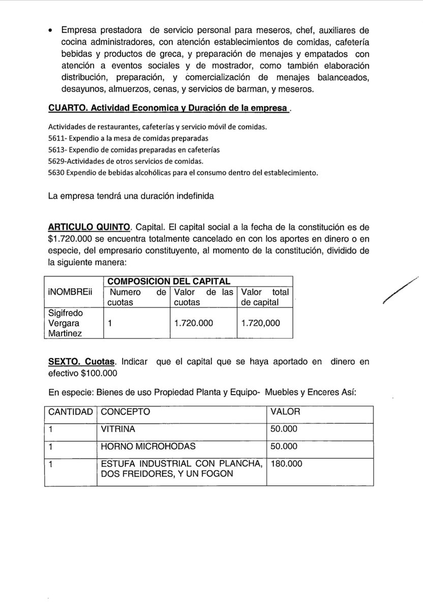 Danielbricen's tweet image. Este es el capital reportado por el restaurante CUSTEAU CHEFCITO que le prestó 742 millones a la campaña de Carolina Corcho:

TOTAL: $1.720.000:

1 vitrina de $50.000
1 estufa de $180.000
1 florero de $15.000
1 repisa de $20.000
1 asador de $45.000

Todo muy extraño