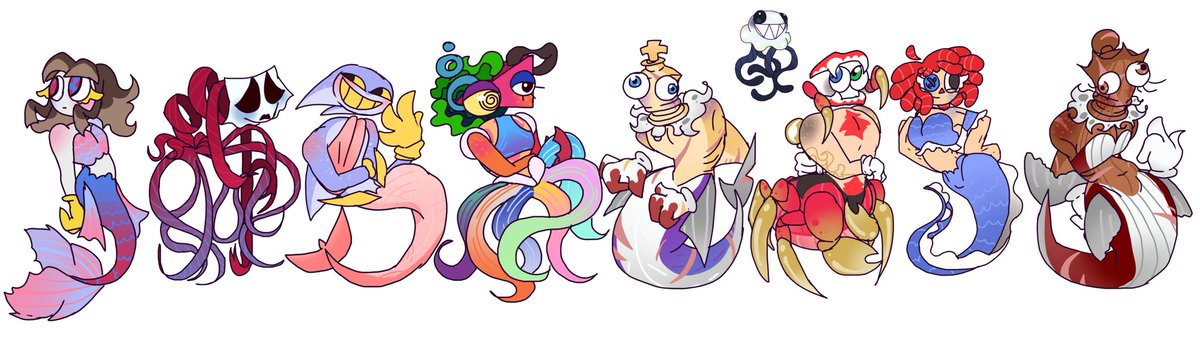 Invy_Glichel's tweet image. A repost of my mermaid designs because I low-key forgot about them. #Tadcau #tadcmermaids #tadcsirensongau #tadcssau #tadcss