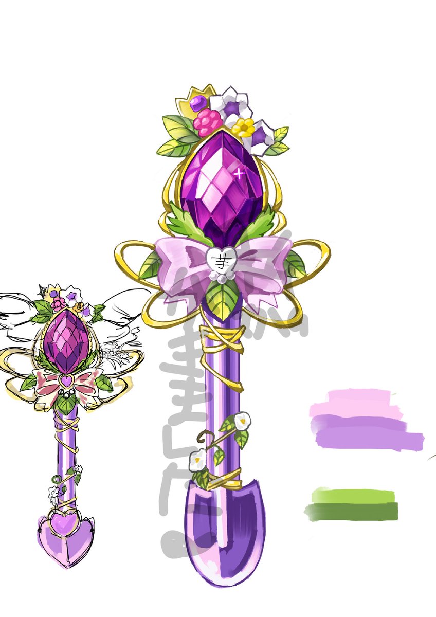 妖精のステッキ描いたのでせっかくだし持ってみました🍠✨️

アプリはProcreateさんを使ってます✍
　
 #ひだまり画廊