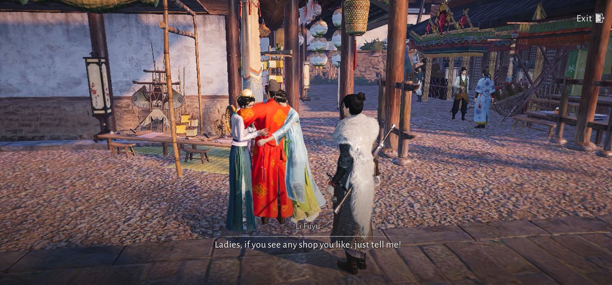 if u ever wondered why wwm takes up sm space, it's bc every npc has their own daily routine like how this dude is hanging out with different women at different times in a day 😭