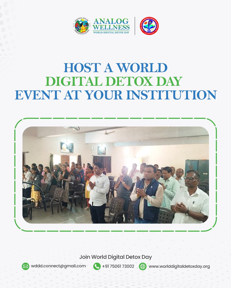 Not just discussion. A shared pause.
Students and faculty at Adv. B. D. Hambarde Mahavidyalay, Ashti came together to practice intentional screen breaks as part of an official #WorldDigitalDetoxDay event.
Digital wellbeing is experienced—not just discussed. 
#AnalogWellness