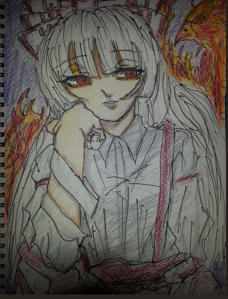 yubomatudayo's tweet photo. #藤原妹紅 
不死鳥と妹紅です。 https://t.co/QUbh3kN3lK
