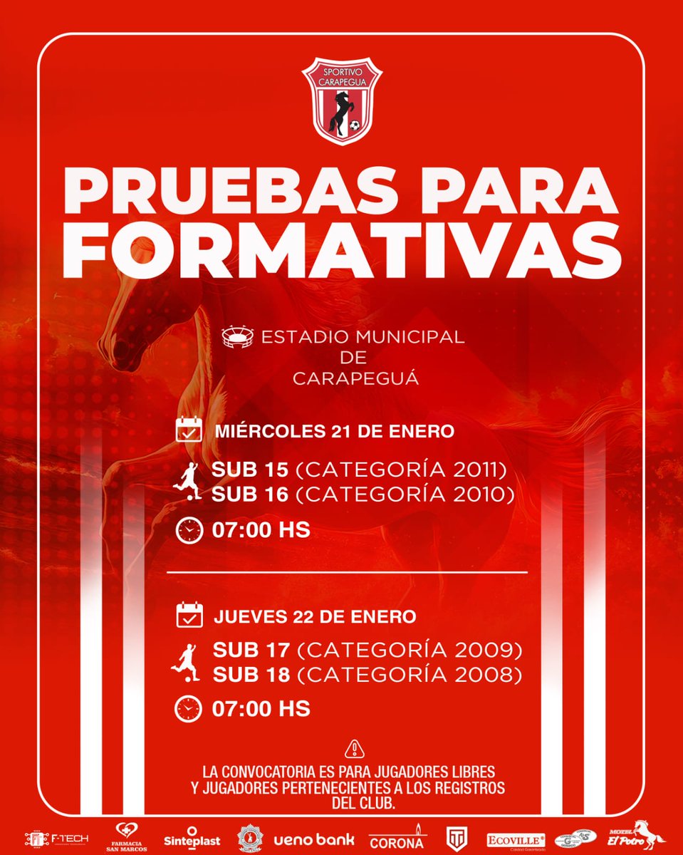 SptvoCarapegua's tweet photo. ➡️ Damos inicio a los trabajos en las divisiones formativas 💎

#elpotrocarapegüeño2026🇲🇨 https://t.co/SLXIMmkqGD