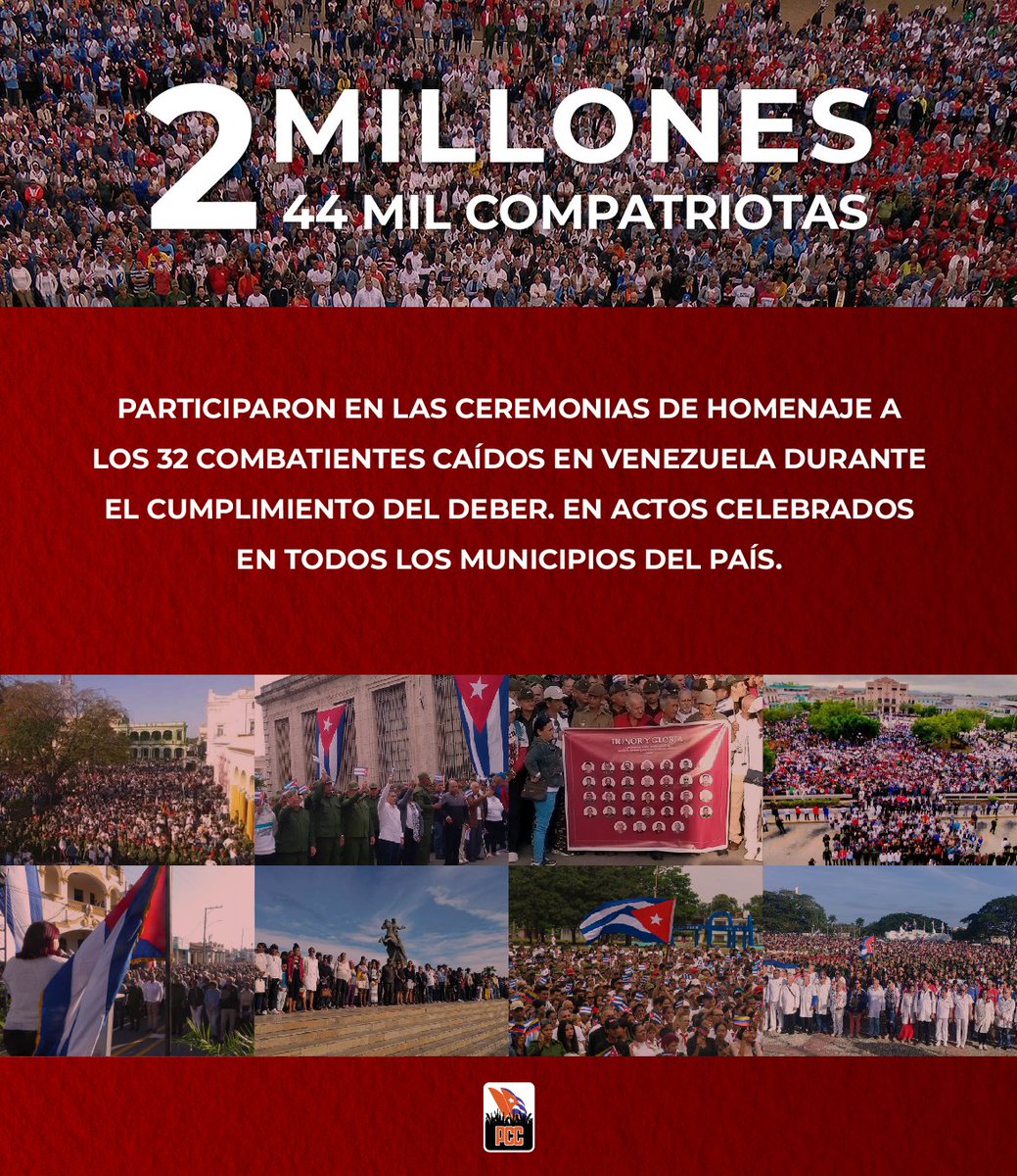 <a href="/PartidoPCC/">Partido Comunista de Cuba</a> #CubaEsCoraje porque #Cuba es de #PatriaOMuerte
#CubaNoEsJamón por eso #EstamosDeVerdeOlivo
💚💪🇨🇺