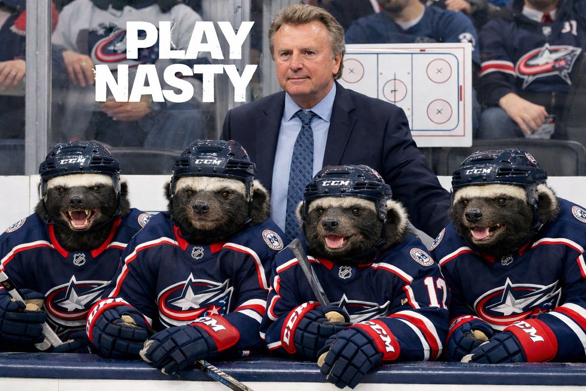 AEHeffner's tweet photo. Bones has the boys playing nasty out there like a pack of honey badgers…and I love it. Keep the streak going… @BlueJacketsNHL @Buccigross @BobbyMacSports https://t.co/NN6WEWNSzN