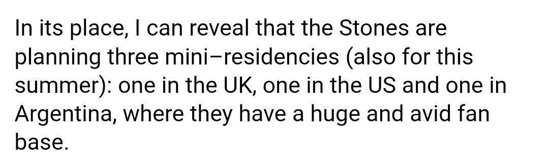Según el Daily Mail, los <a href="/RollingStones/">The Rolling Stones</a> cancelaron su gira europea y están planeando una serie de shows en tres países: Reino Unido, EEUU y ¡ARGENTINA!