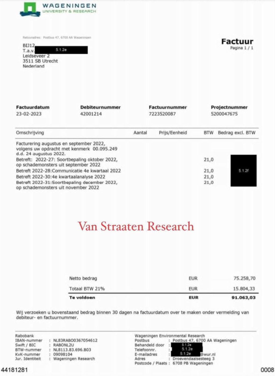 De wolf is een goed verdienmodel voor de groene graaiers en de wolvenknuffelaars! Hier een draadje facturen WENR/ WUR! 1/5⬇️ #wolf🐺❌