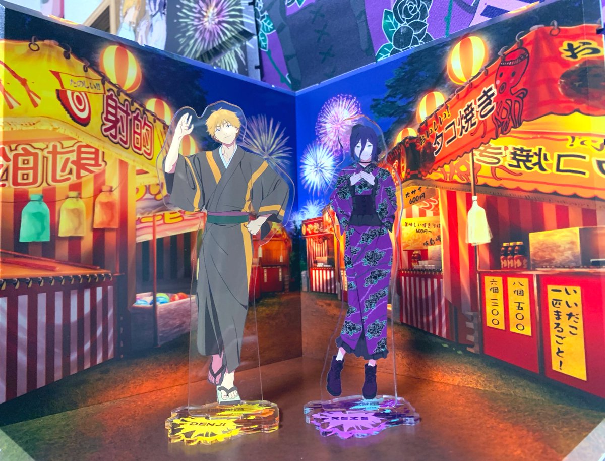 24014One's tweet image. 新しい背景が手に入ったのでデンレゼの祭りアクスタを飾ってみました〜
この背景劇中の祭りシーンに似てたからずっと欲しかったんよね

 #デンレゼ
 #チェンソーマン