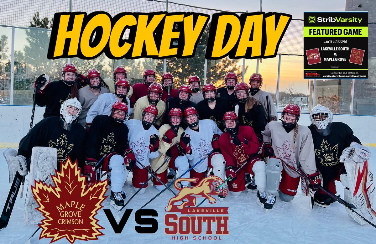 MGgirlshockey's tweet image. GAME DAY @HockeyDayMN 

 @MG_Girls_Hockey take on @LSHS_Cougars in Hastings on the 1st Day of HDM!!! #excited #StayWarm @MGActivities @YouthHockeyHub @LetsPlay_Hockey @JLockhart2023 
@OMGHA2k 

🗓️ Jan 17
📍Hastings
⌚️1:00 
💻@mnhockeytv @lakeconference_  @girlshockeyhub