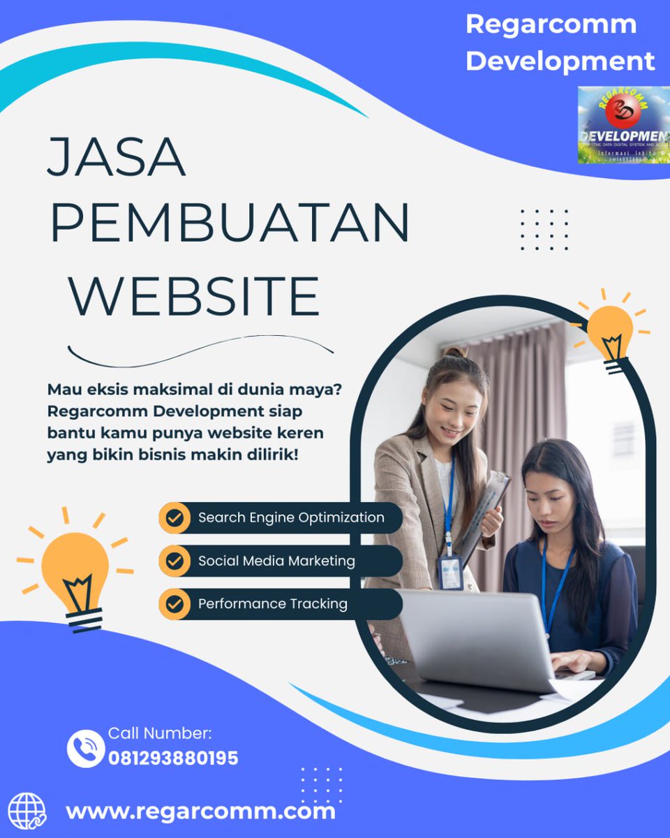 Erwinregar8's tweet image. Nih, kalo mau eksis di jagat maya, Regarcomm Development siap wujudin! 🚀 Punya website keren itu wajib biar dilirik. Cek aja langsung:
🔗 regarcomm.com
🔗 regarcommpromo.my.id

Konsultasi gratis WA: 081293880195
#Regarcomm #WebDevelopment #BisnisOnline