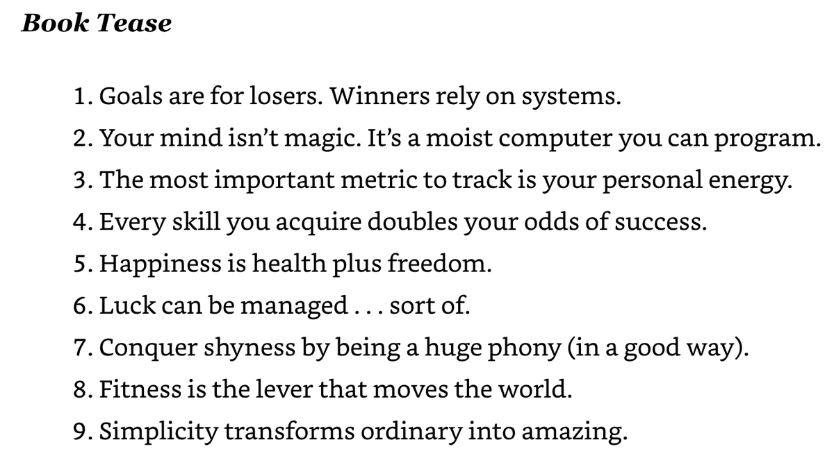 coorsa8's tweet photo. After @ScottAdamsSays' passing, I re-read "How to Fail at Almost Everything and Still Win Big". Wild how the book tease alone is better than 99% of self-help books in their entirety. RIP to a legend. https://t.co/rtq1T1PBIC
