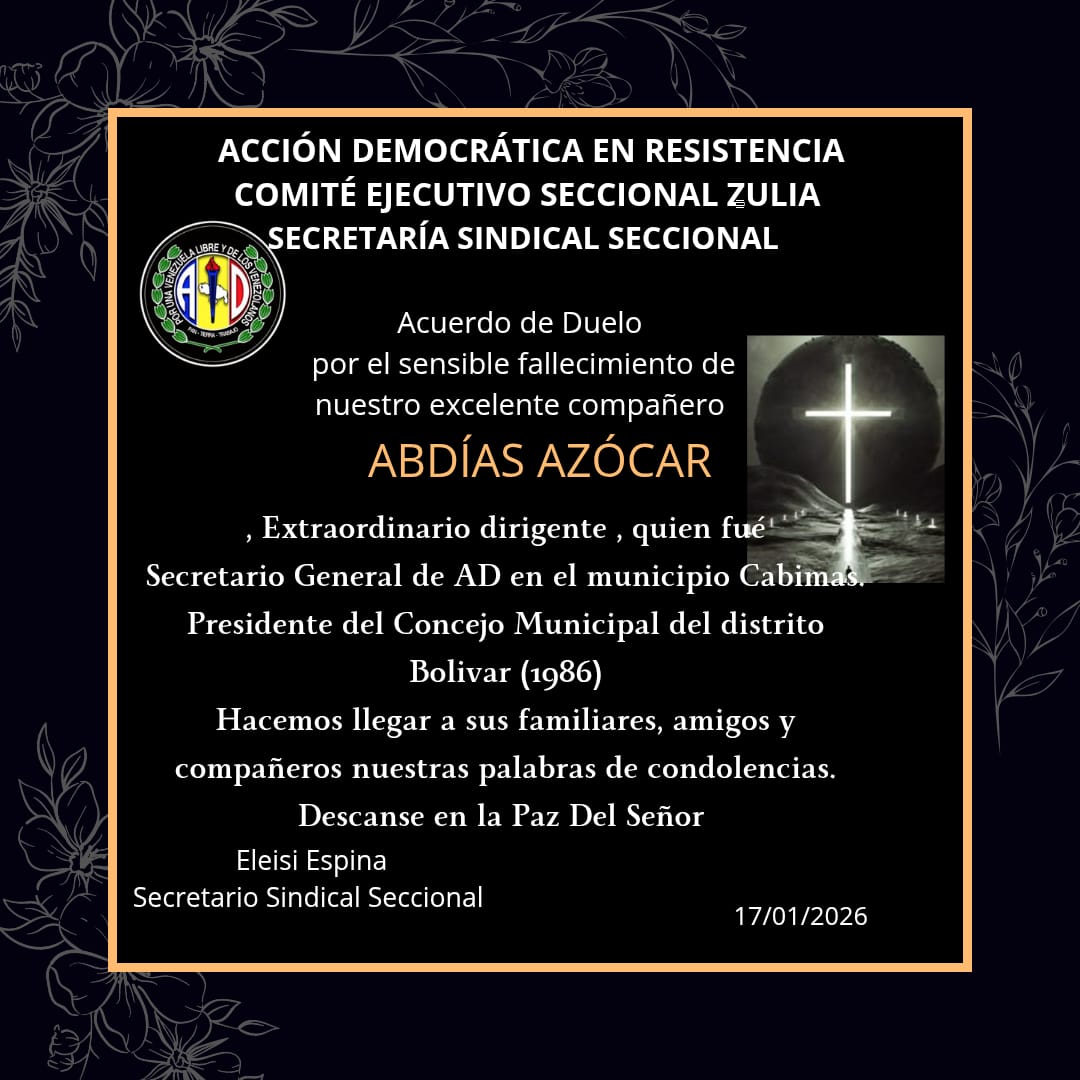 Vuela alto compañero Abdías 🕊️
Paz a su alma ✝️ y consuelo a sus familiares.