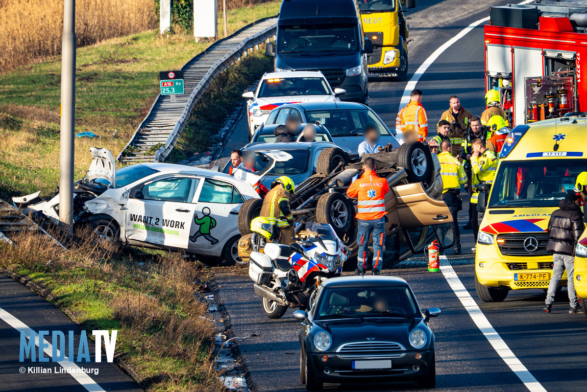 Ongeval met gewonden op de A16 bij Ridderkerk