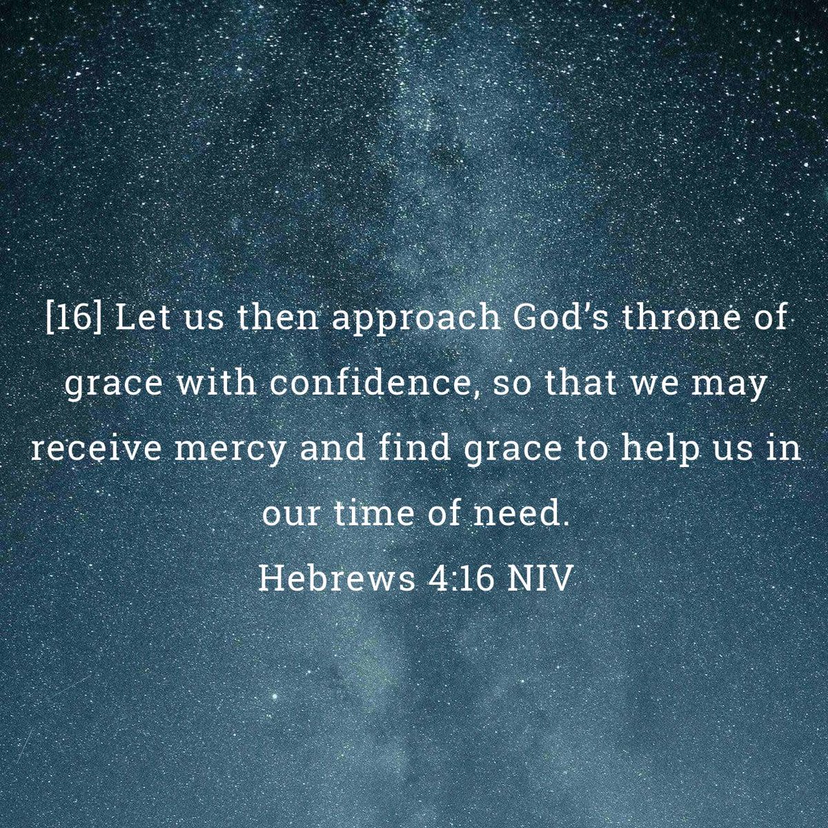 Rodfut's tweet image. Hebrews 4:16 NIV
[16] Let us then approach God’s throne of grace with confidence, so that we may receive mercy and find grace to help us in our time of need.

bible.com/bible/111/heb.…