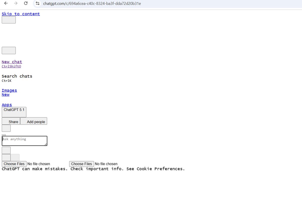 Venkydotdev's tweet image. This is how the UI of ChatGPT looks without CSS