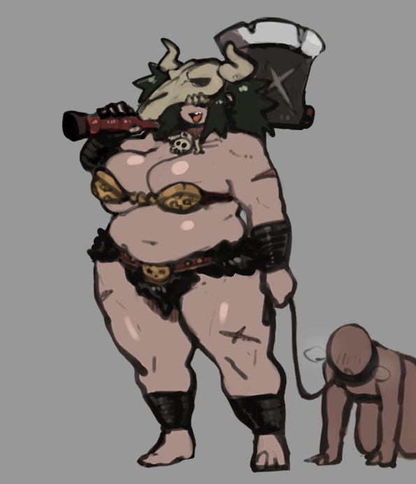 hamo03_X's tweet photo. barbarian gal and her pet☠️ https://t.co/3YRYTt0rEe