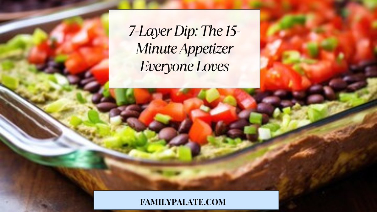Need a last-minute appetizer that requires zero cooking? 🥑

This 7-Layer Dip is your answer! It takes just 15 minutes to assemble and is perfect for potlucks or game days. 

Get the recipe: familypalate.com/7-layer-dip