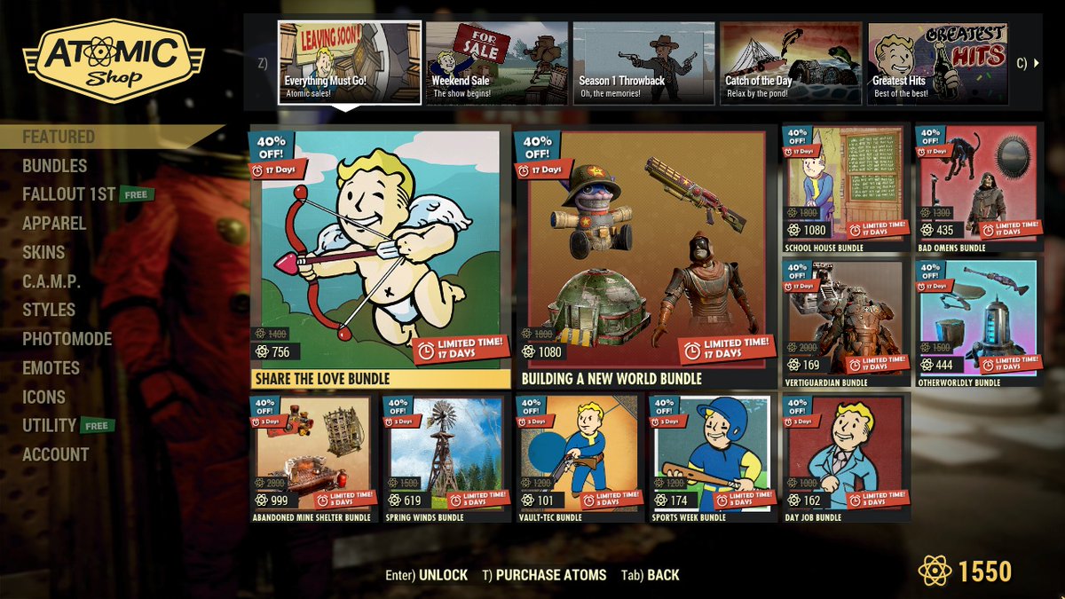 Fallout76 The Atomic Shop has updated... again! The 