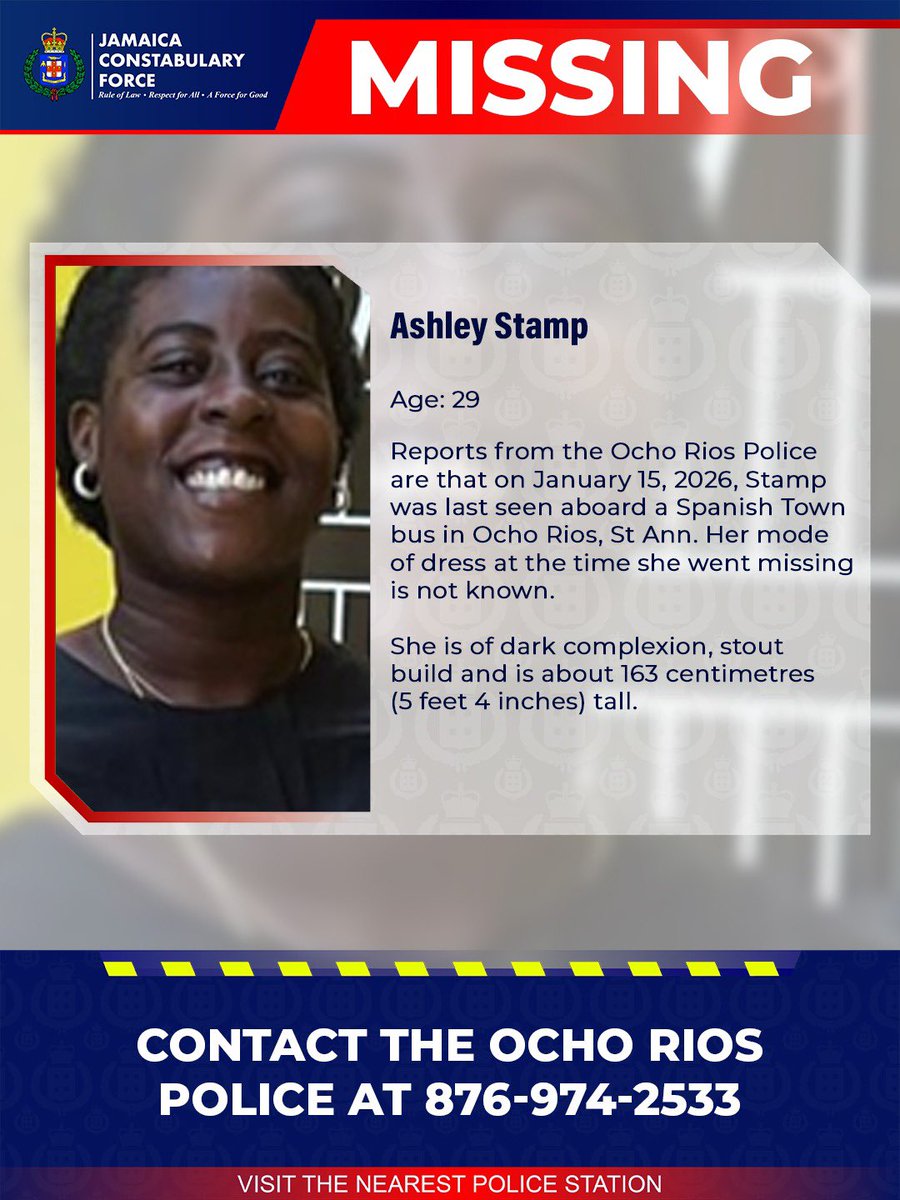 Help us locate missing Ashley Stamp. If you know her whereabouts, please call the Ocho Rios Police or the nearest police station. 

#Missing