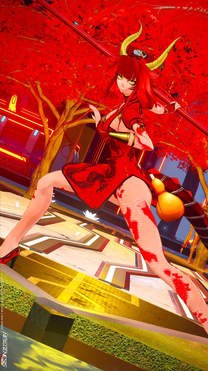 #ねふのクリスペ交流会 
#PSO2NGS_SS 

参加してきましたー赤黒中華風とのことだったので龍人急いで作った(´・ω・｀)ﾃﾞｹｪ