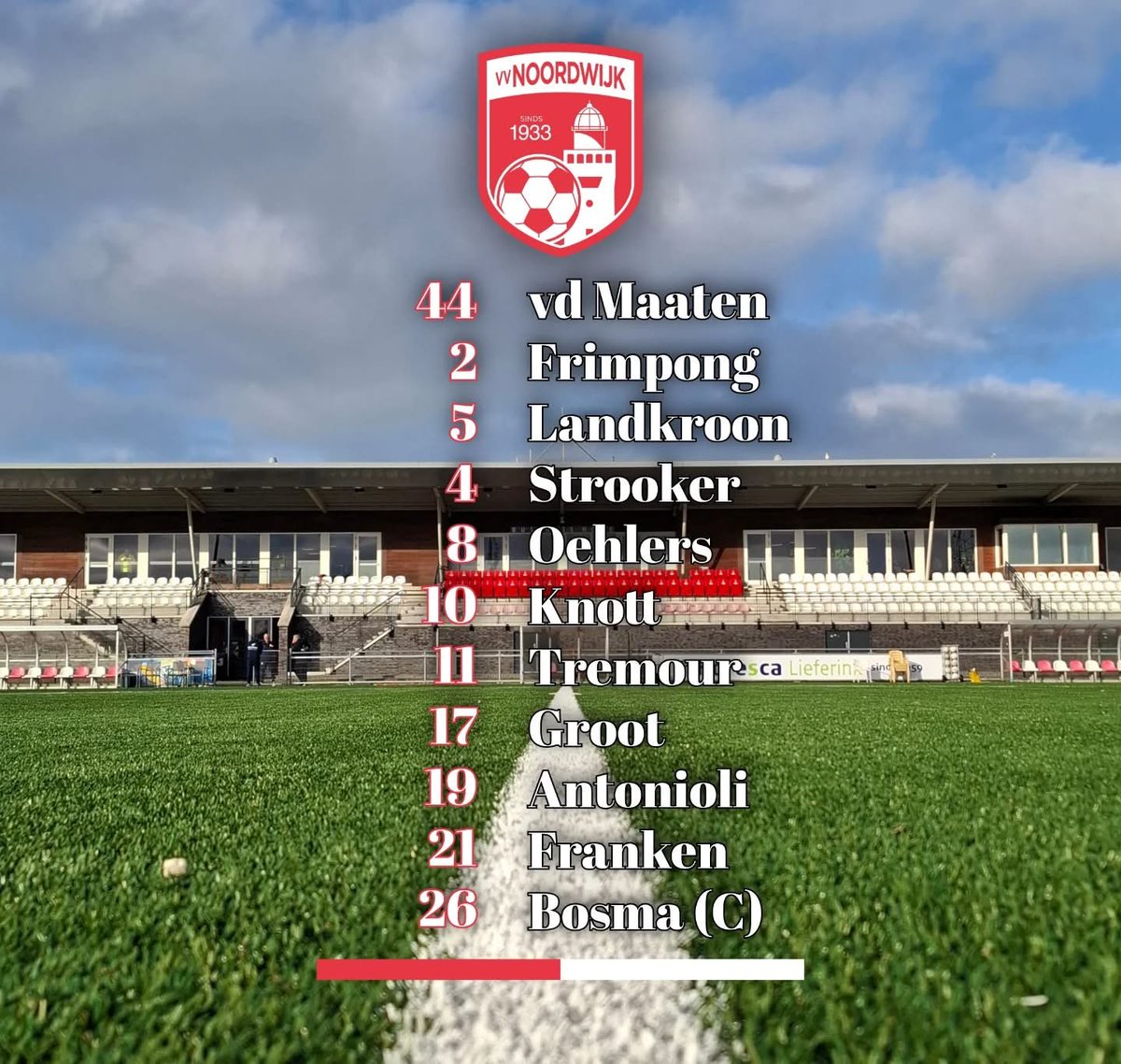 De opstelling Noordwijk: