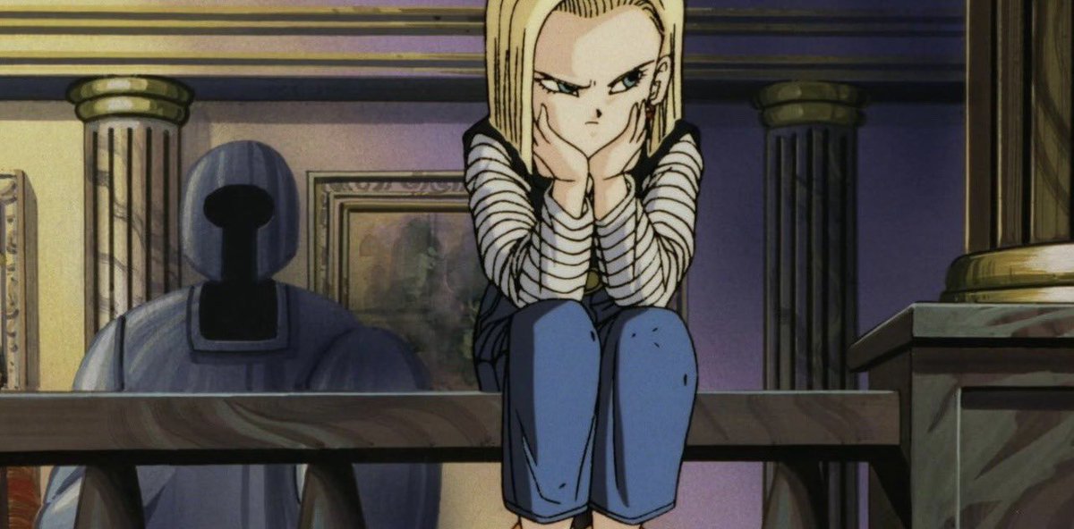 She’s just sitting around, deep in thought. 

Seemingly about something serious.