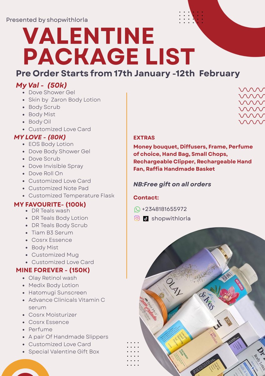 lohla_'s tweet photo. All orders can start coming in! 
Valentine's Day countdown is on!🥳🥳🥳

Every package can be tweaked with your preferred items
#ValentinesDay2026 #ValentinesGifts #skincarevendor https://t.co/4dxQiJ5B7a