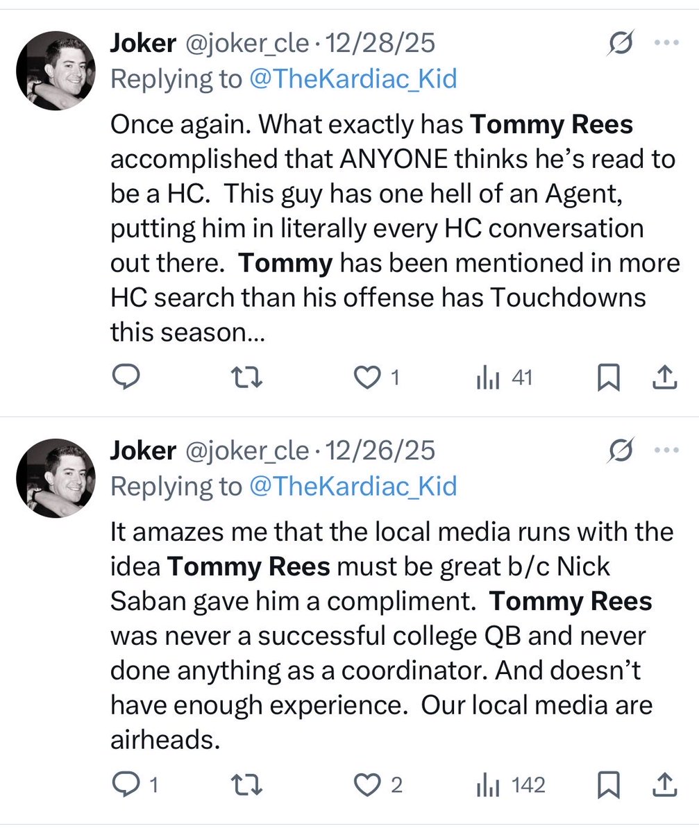 joker_cle's tweet image. Some people were way ahead of the curve on Tommy Rees.
