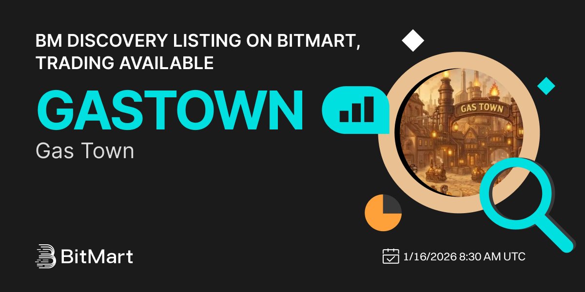 CryptoDel253597's tweet photo. Gas Town (GASTOWN) is landing on BitMart 🔥

The Solana meme coin is now stepping into the spotlight with its BM Discovery listing. Deposits are open, and trading for GASTOWN/USDT goes live on January 16, 2026 at 8:30 AM UTC.

Fast, fun, and fueled by meme energy  🚀 https://t.co/WmMo49zTbG