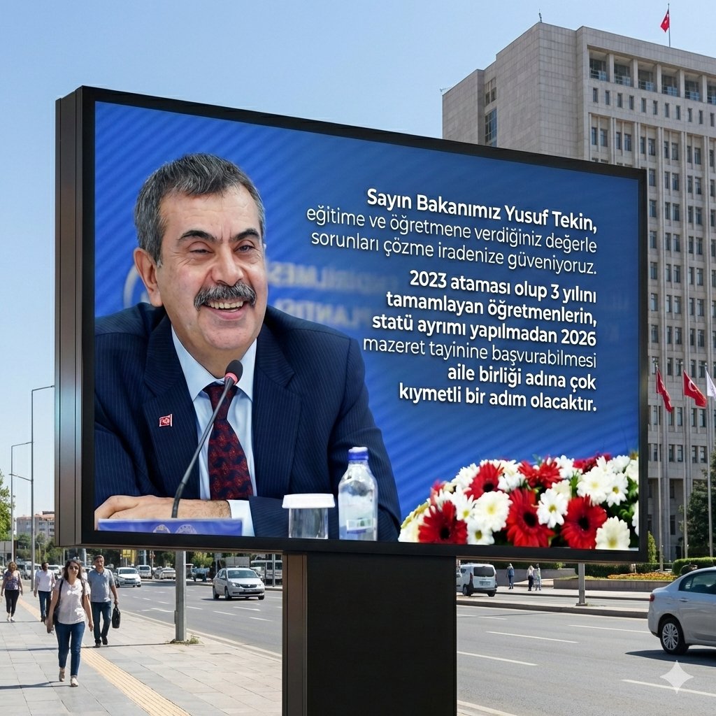 <a href="/Yusuf__Tekin/">Yusuf Tekin</a> Eğitim camiasının vicdanı olan Sayın Bakanımız <a href="/Yusuf__Tekin/">Yusuf Tekin</a>  ’e güveniyoruz. 2023 ataması öğretmenler 3 yılını doldurmasına rağmen mazeret tayinine başvuramıyor. Bu durum düzeltilmezse 4 yıl ailelerinden ayrı kalacaklar. Takdirinize sığınıyoruz. <a href="/cftcblnt/">Bülent ÇİFTCİ</a> <a href="/oguzozat/">Oğuz ÖZAT</a>