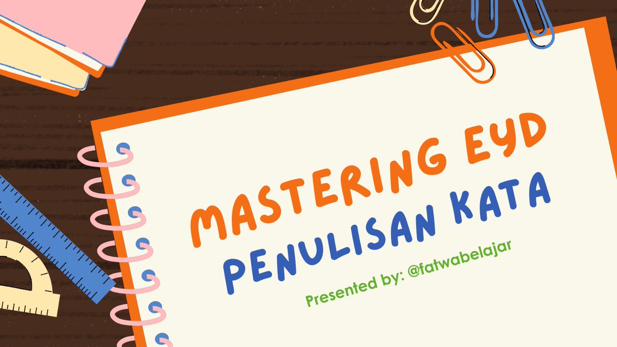 fatwabelajar's tweet image. Hari ini aku mau share rangkuman Penulisan Kata sesuai EYD V biar skor PBM kalian makin gacor. Di thread ini, aku share juga sumber materi terkait Penulisan Kata biar kalian langsung belajar. Simak sampai habis yaa! 

a thread by @fatwabelajar