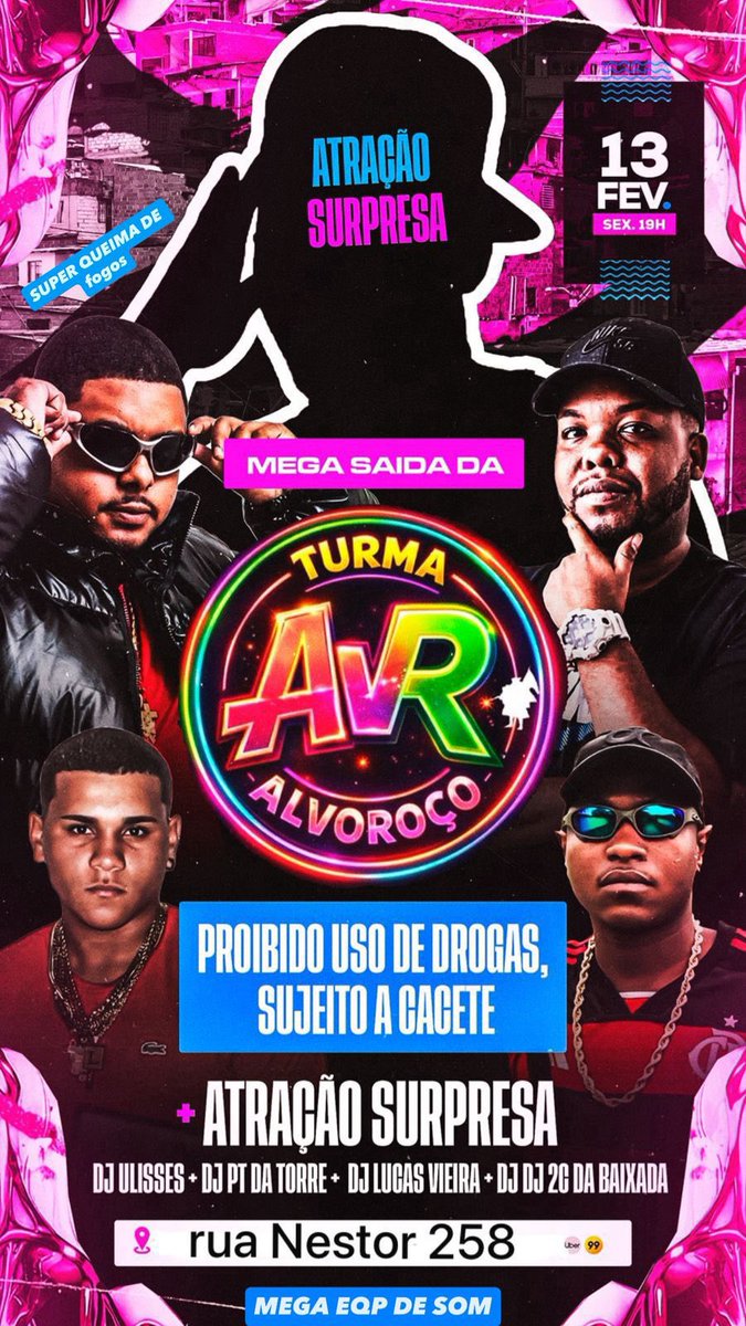 TurmaAlvoroco's tweet photo. Dia 13 de fevereiro temos um evento marcado !!!!  #01bairro #tremdasextafeira 🅰️🅰️👺👺🔥🔥🎆 https://t.co/Y6sUdGeiDS