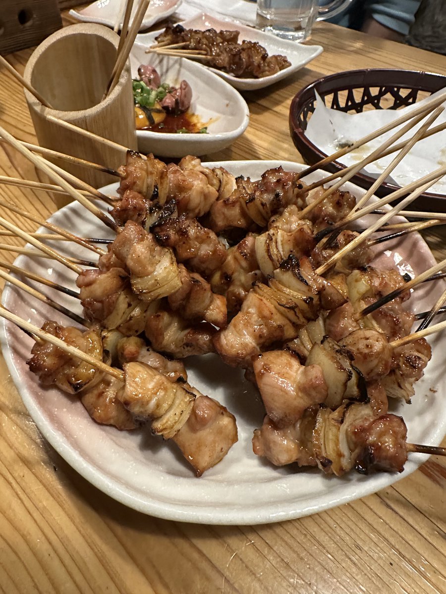 スタホ組で新年会！ 一串30円のねぎまを、30本3セットw 美味かった🐣