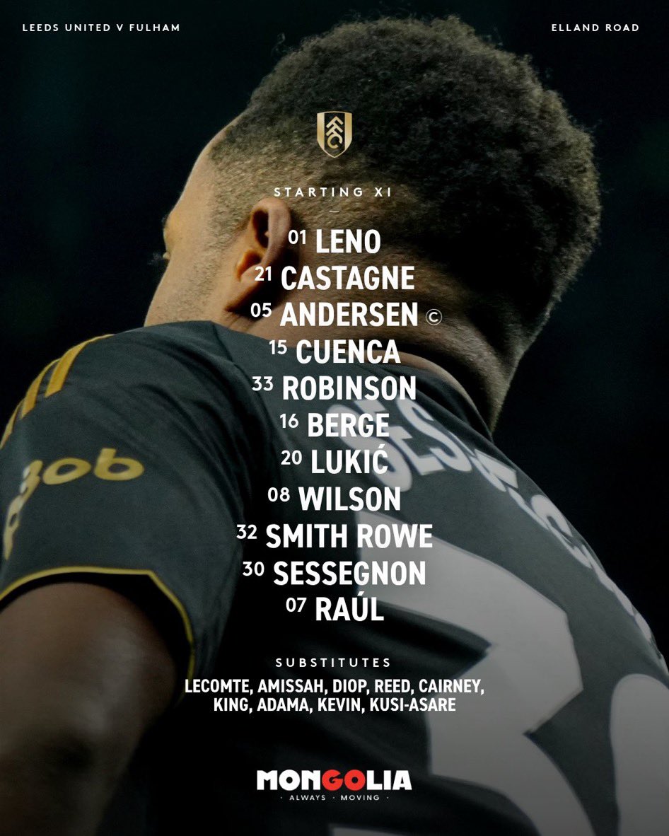 𝗧𝗘𝗔𝗠 𝗡𝗘𝗪𝗦 ⚽️

Our 11 to face Leeds today is as follows 👊🏻

See what they think about it over at the Friends of Fulham Forum👇🏻#ffc #LLEFUL 

▶️ friendsoffulham.com/forum/index.ph…