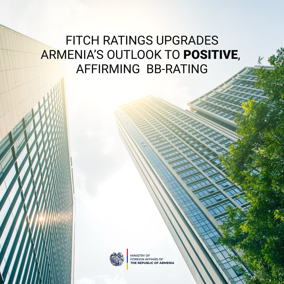 MFAofArmenia's tweet image. #Fitch Ratings upgrades #Armenia’s Long-Term Foreign-Currency outlook to #Positive, affirming BB-rating.

This confirms: 🇦🇲’s policies &amp;amp; institutions, economic growth, realization of peace &amp;amp; connectivity agenda, are gaining recognition, building confidence among int’l partners.