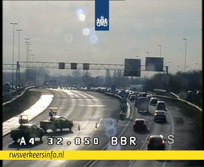 Ongeval op A4 bij Zoeterwoude-Rijndijk