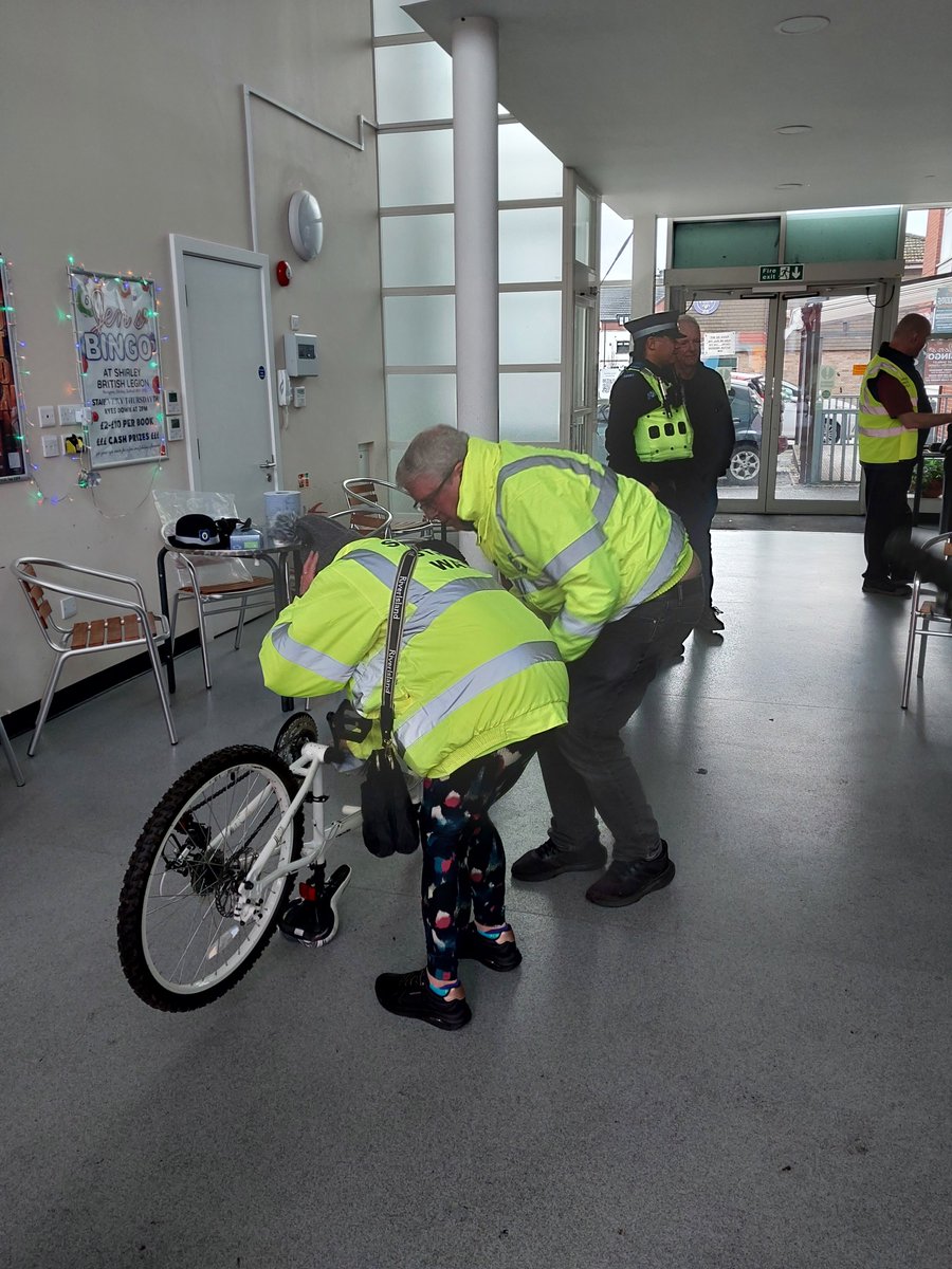 A big ' Thank You' to Shirley Street Watch for assisting with the Bike marking event today at the British Legion.
Brilliant turn out !