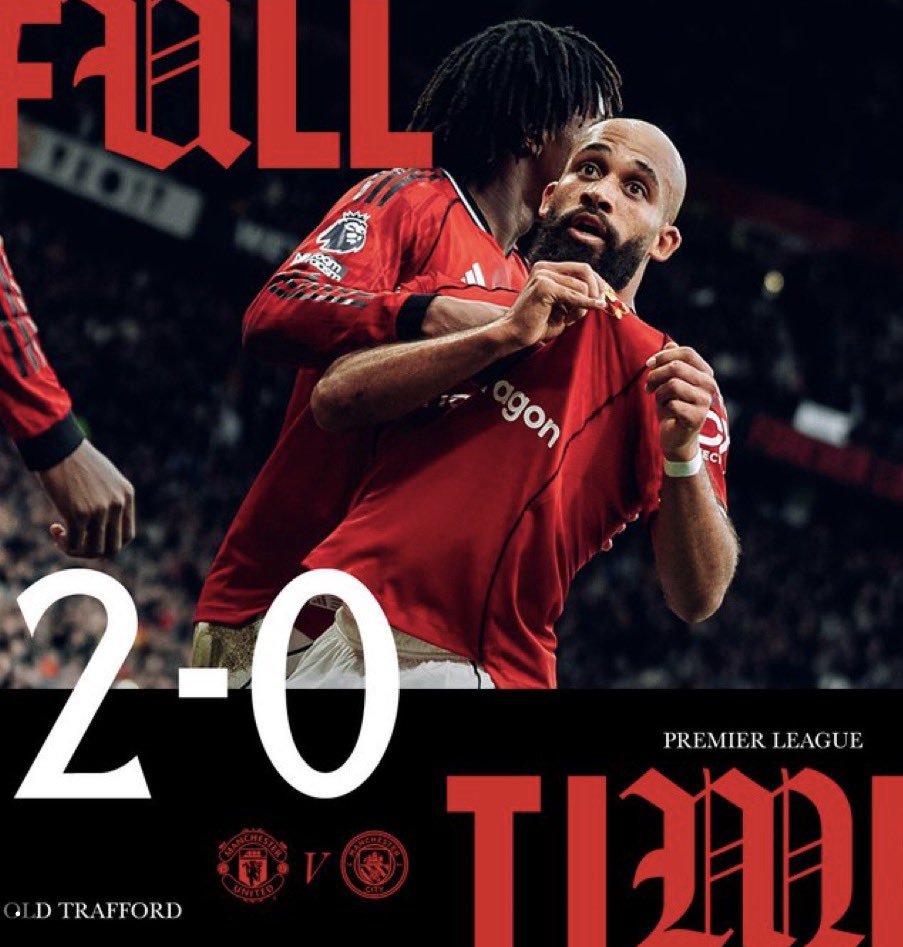 theutdjournal's tweet image. FULL TIME: United 2-0 City

Played them out of the park today. Manchester is Red 🔴 #MUNMCI