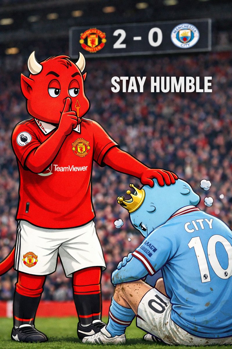 AugmentedSteven's tweet image. “When noise meets reality.
Stay humble.” 😌🔴
#MUFC #ManUnited #ManchesterDerby #StayHumble #FootballTwitter #PremierLeague #RedDevils #Cityzens #DerbyDay