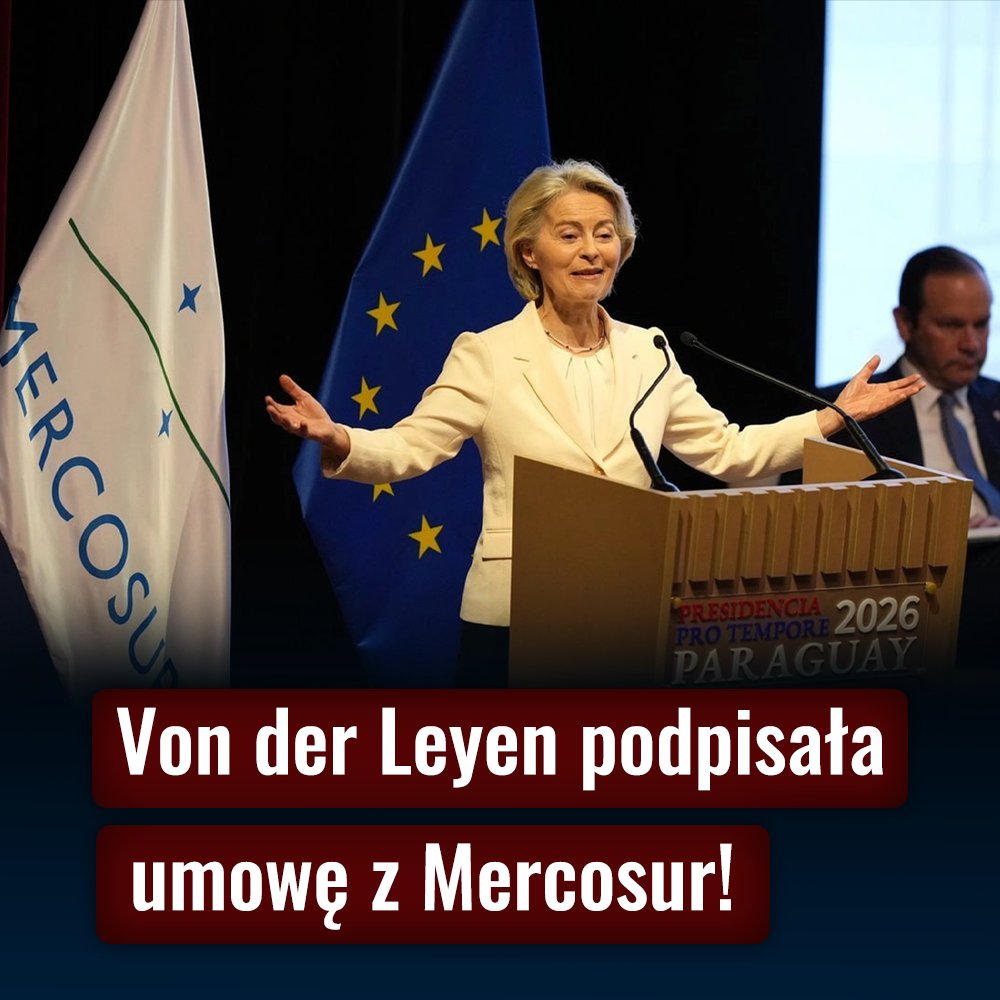 EwaZajaczkowska's tweet image. Ursula von der Leyen właśnie podpisała umowę z Mercosur❗ To wyrok na nasze rolnictwo i bezpieczeństwo żywnościowe❗

Od dawna powtarzam, że ta kobieta powinna siedzieć w więzieniu a nie w Komisji Europejskiej. Ta umowa i sposób jej przepychania jest jednym z największych…
