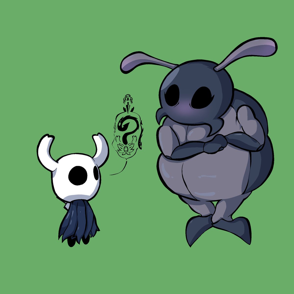ZillyGooper's tweet image. I made that "?" So detailed for no reason #hollowknightfanart #Hollowkinght