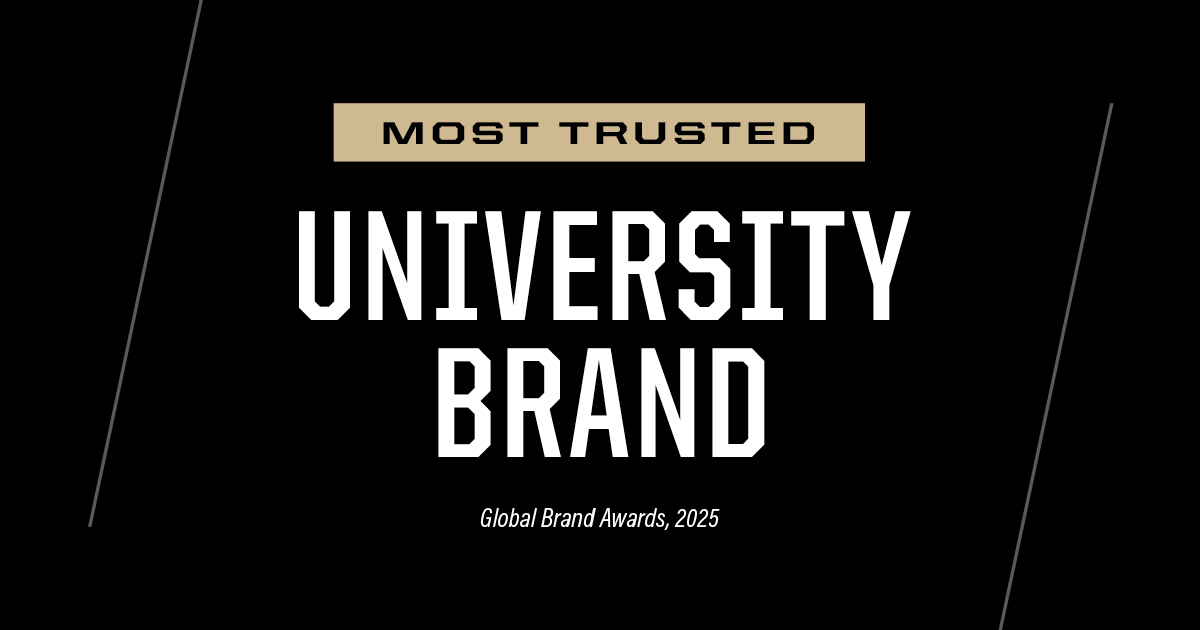 LifeAtPurdue's tweet image. The Purdue brand continues to lead. We’ve been named the Most Trusted University Brand in the U.S. — a testament to the strength and credibility behind the Purdue name. Learn more. 👇 purdue.university/4sDRCrB