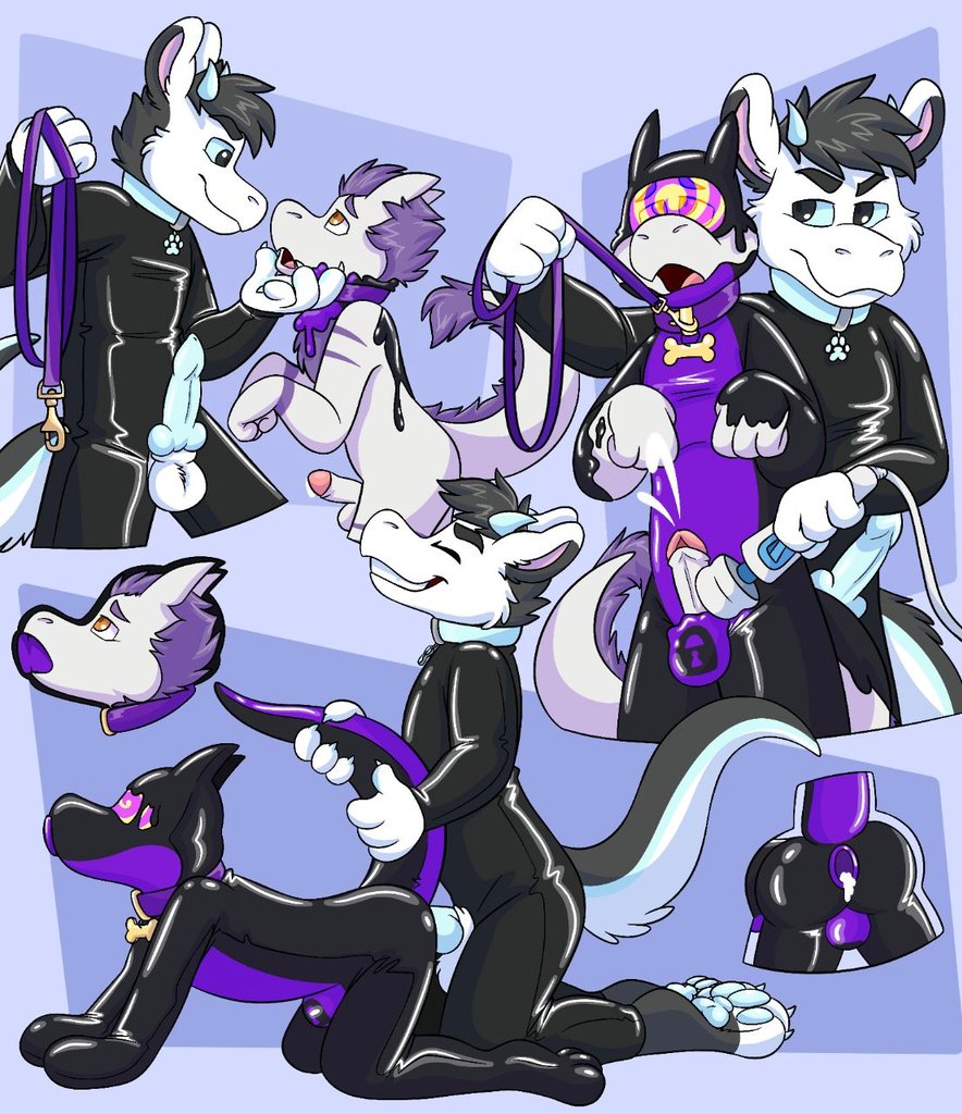Sylderg's tweet image. I ran out of latex photos :'3 

Fortunately I have this tutorial about how to assimilate a kobold and become an obedient drone :3 

🎨: @ZutoWhite 

#LatexFur #squeakysaturday #furrynsfwart