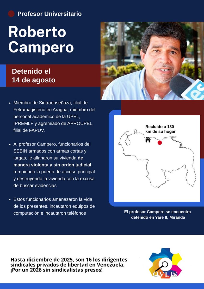 ObservatorioVLS's tweet image. Un destacado académico
#liberenalospresossindicales
@iloactrav @RafaelFreireCSA @luc_triangle
@TarekWiliamSaab @delcyrodriguezv @oliverroepke