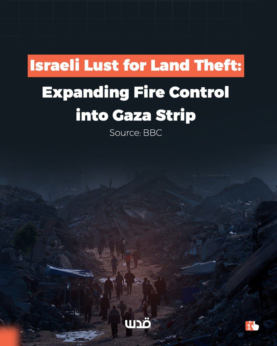 QudsNen's tweet image. Haaretz reported that satellite images show the Israeli military has altered the course of the "Yellow Line" and expanded it in certain areas to strengthen its control.  A BBC report confirmed the same, noting that Israel has pushed the boundaries of the Yellow Line further into…