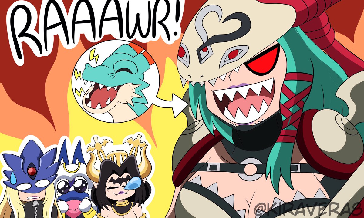 kiravera8's tweet image. sometimes Tamer Kira’s Mervamon still thinks she’s a Dracomon when digivolved:] #Digimon