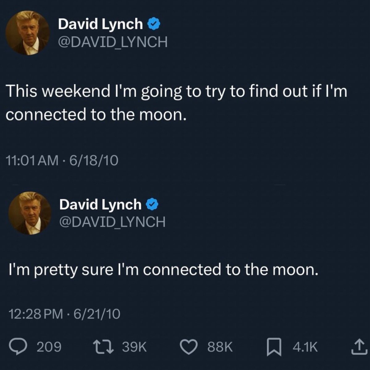 my favorite David Lynch tweets