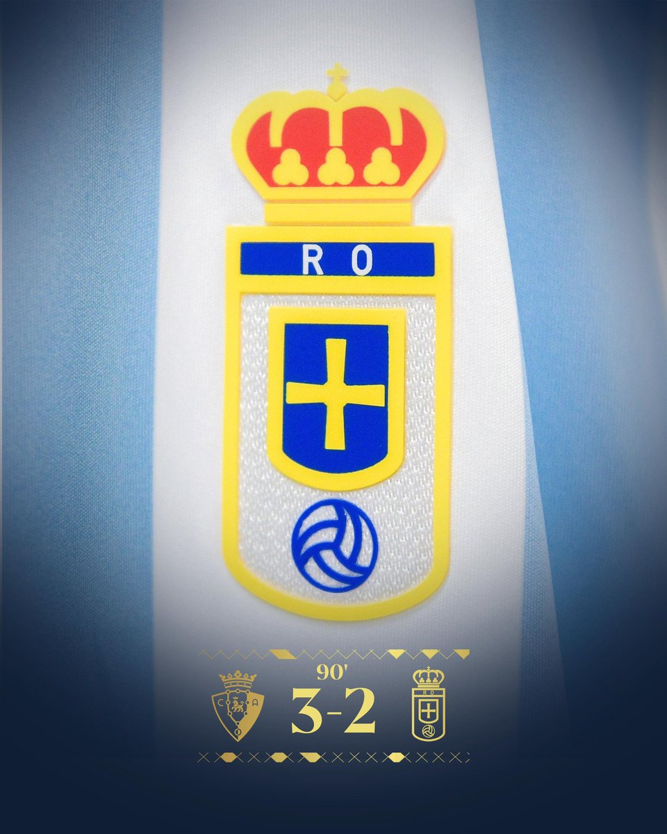 RealOviedo's tweet image. ⏹️ Final del partido. Dura derrota en Pamplona

#OsasunaRealOviedo 3-2   
#VamosOviedo 🔵⚪
#DíadePartido