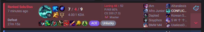 just got a 3 day ban for inting right after this game ?