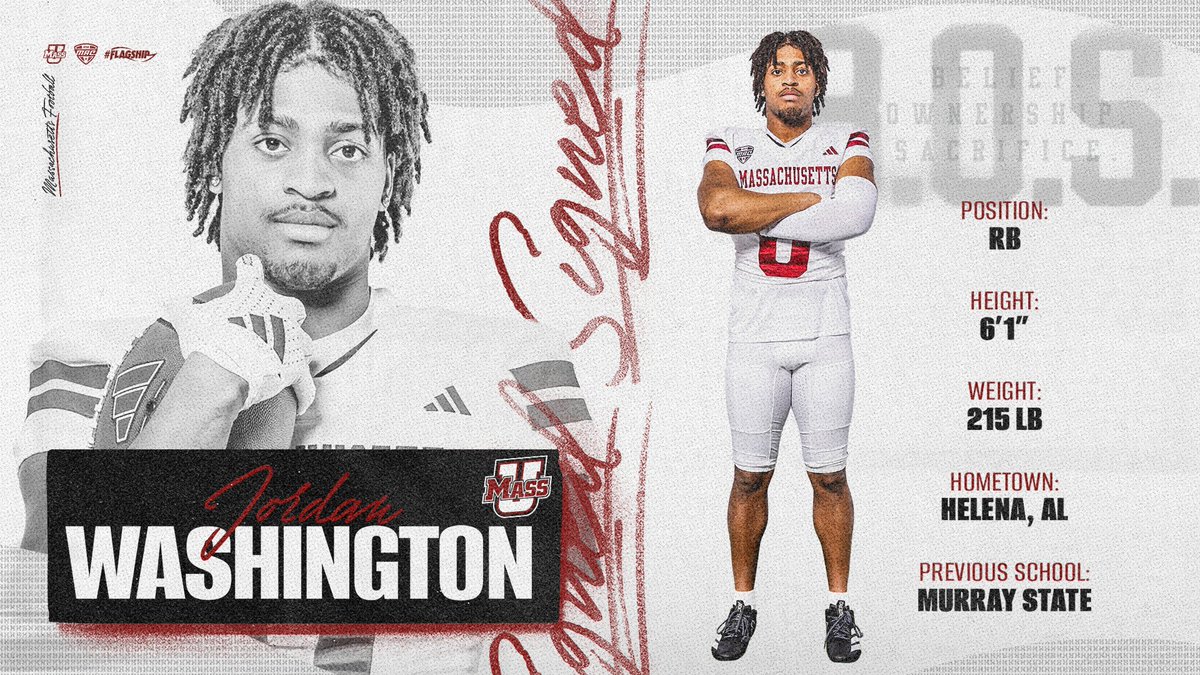 UMassFootball's tweet photo. Joining the backfield 🤝

✍️ @jwash1ngton34

B.O.S. | #Flagship 🚩 https://t.co/imeKx4GHqk